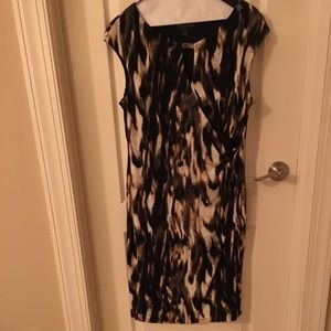 Black and cream print dress
